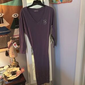 Victoria’s Secret purple long sleeve long night shirt 100% cotton size small